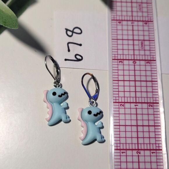 boho earrings 678#mfs Dinosaur earrings Pastel & bold dinosaurs in fierce colors - Picture 3 of 4